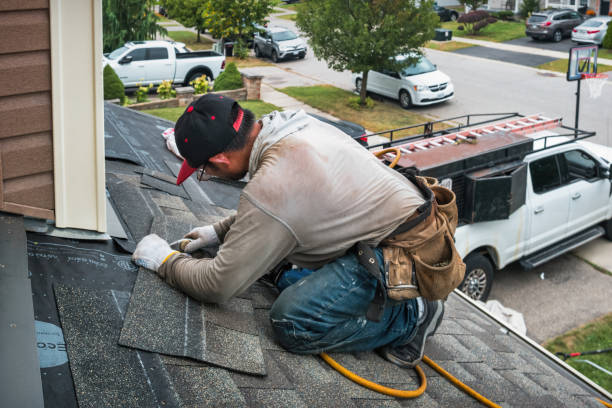 Professional Roofing technician working in New Boston, IL